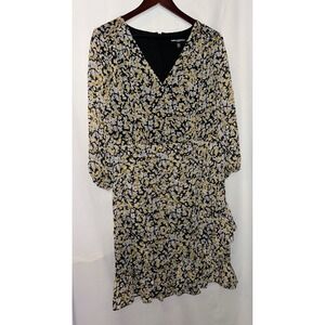 Karl Lagerfeld Paris‎ Floral Ruffle Dress Sheer Long Sleeve Size 10